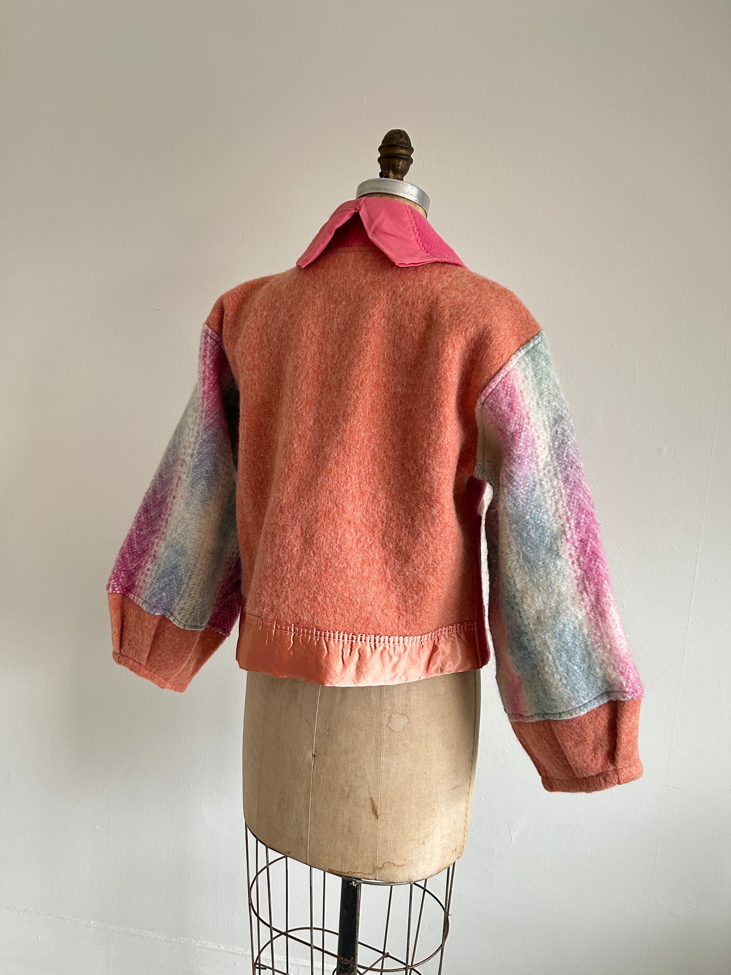 Vivianne Cropped Jacket with Upcycled Vintage Wool Size S/M #CVCWSM58