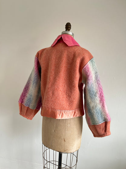 Vivianne Cropped Jacket with Upcycled Vintage Wool Size S/M #CVCWSM58
