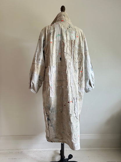 Trench with Upcycled Painters Drop Cloths Size XL/2X #TRENCHPX2X1