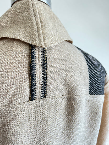 Vivianne Duster with Upcycled Horn Bros. Vintage Wool Blanket Size XS/S #CVDWXSS48