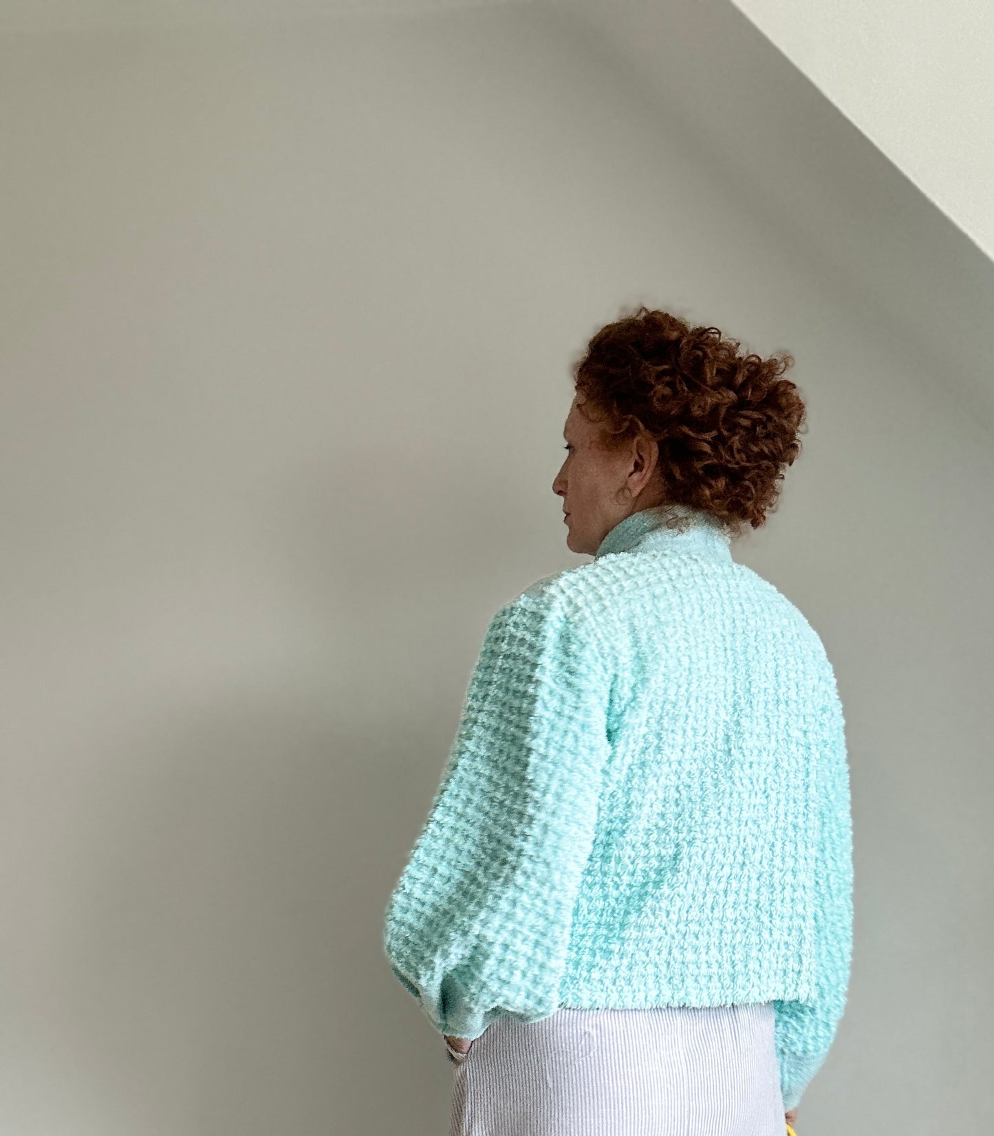 Vivianne Cropped Jacket with Upcycled Vintage Chenille Size S/M #CVCCHSM13
