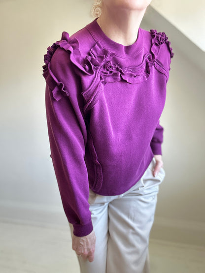 Ruffled Upcycled Sweatshirt S/M #SWS2