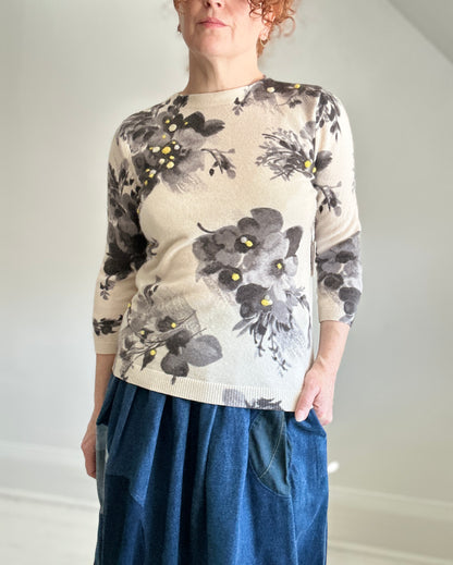 Needlefelted Confetti Cashmere Sweater S/M #CONCASSM1
