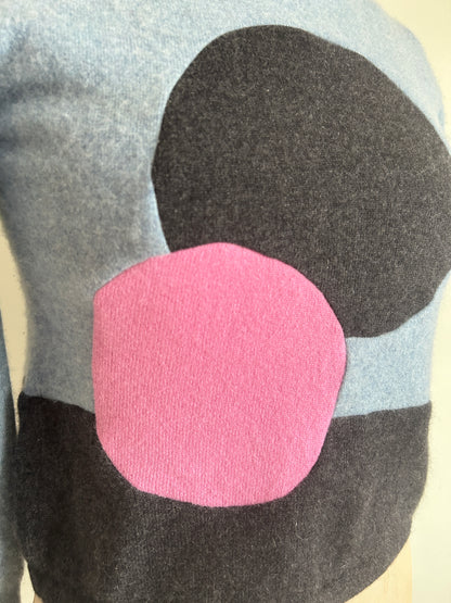 Abstract Art Patched Upcycled Cashmere Size XS/S #CASXSS12
