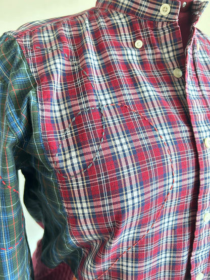 Reworked “Tuxedo Workwear” Buttondown Shirt with Handstitching 2X #TB23X9