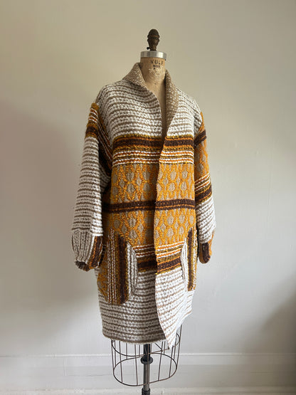 Vivianne Jacket with Upcycled Vintage Throw Blanket M/L #CVJTML9