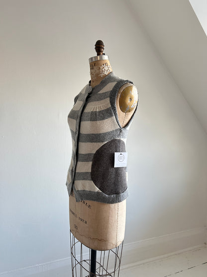 Abstract Art Patched Upcycled Cashmere Vest Size XS/S #CAVXXS22