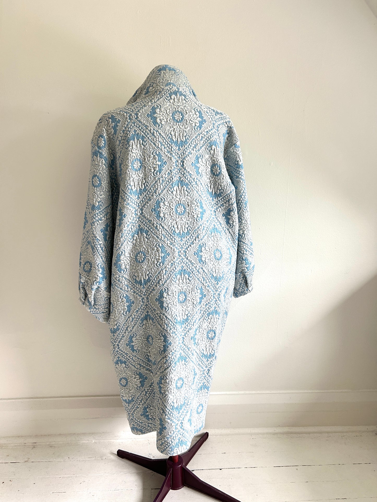Trench with Vintage Brocade Coverlet Blankets Size 2X/3X #TRENCH1