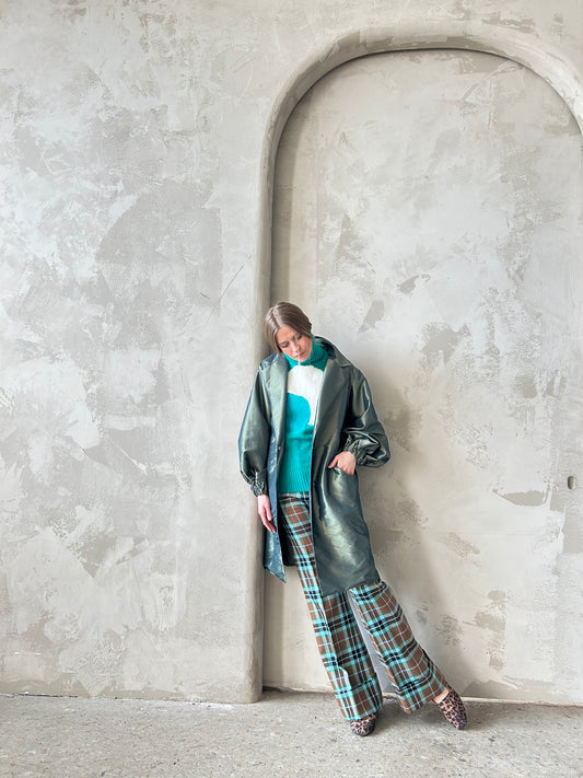 Abstract Art Patched Upcycled Cashmere & Angora Sweater S/M #CASSM2