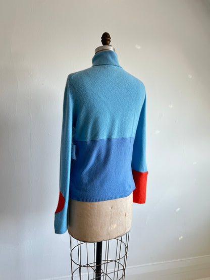 Abstract Art Patched Upcycled Cashmere Sweater M/L #CASML10