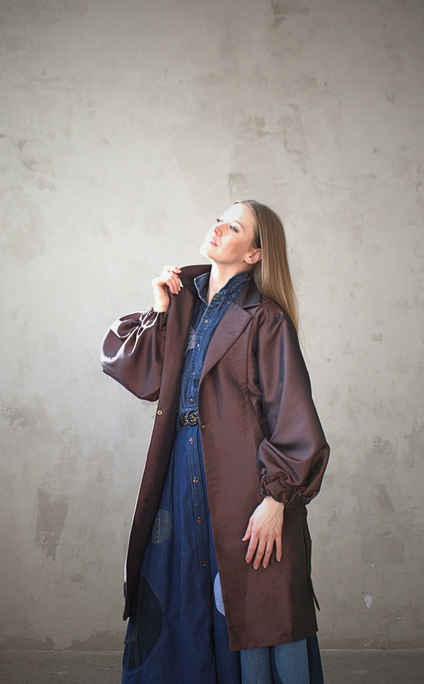 Edit Trench with Lightweight Tafetta Chocolate Sizes XS-3X #CTEC