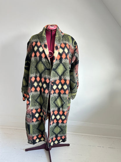 Vivianne Duster with Upcycled Vintage Blanket Size 2X/3X #CVDW23X55