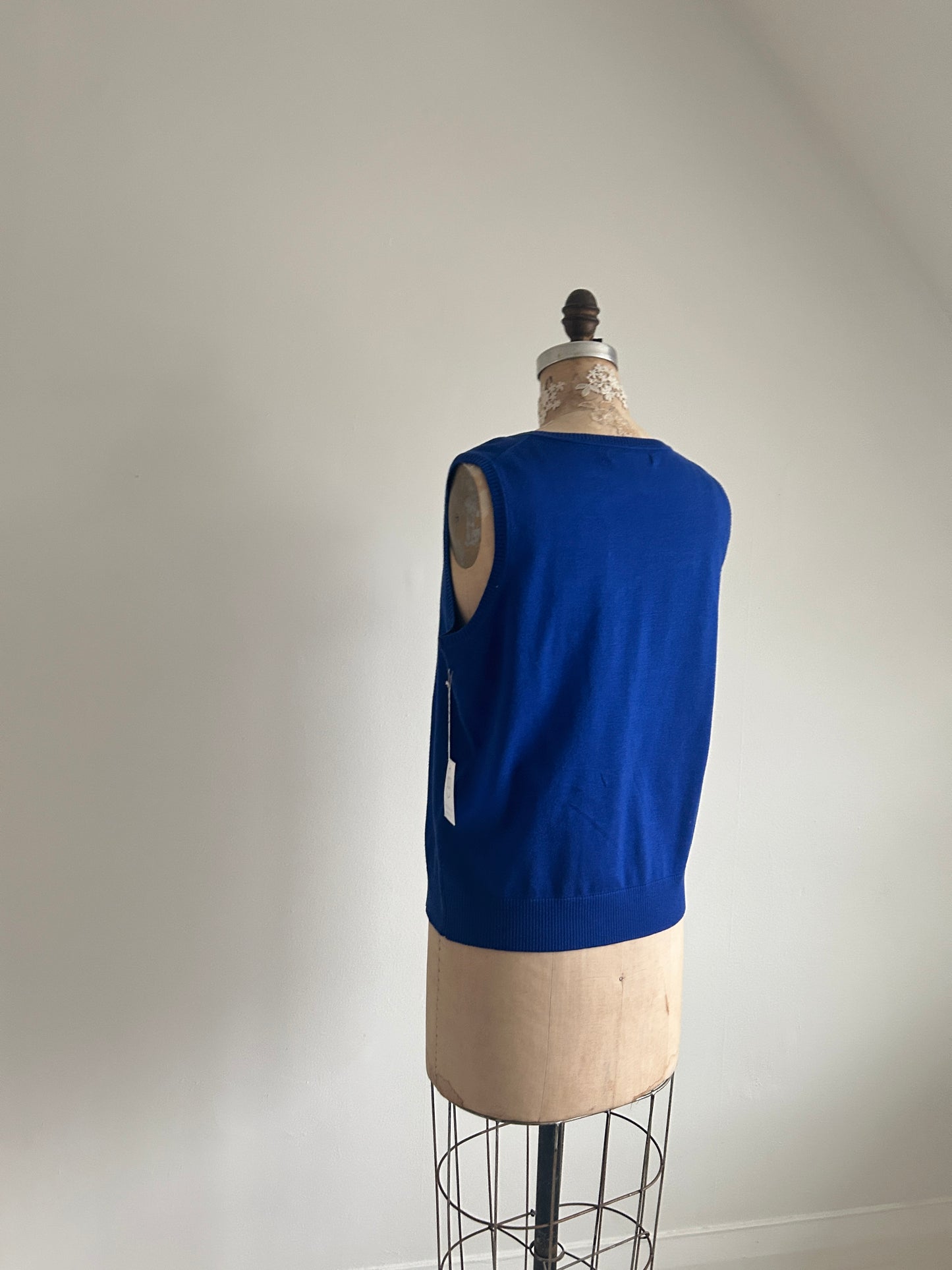 Abstract Art Patched Upcycled Silk, Cotton & Cashmere Vest Size XL/2X #CAVX2X28