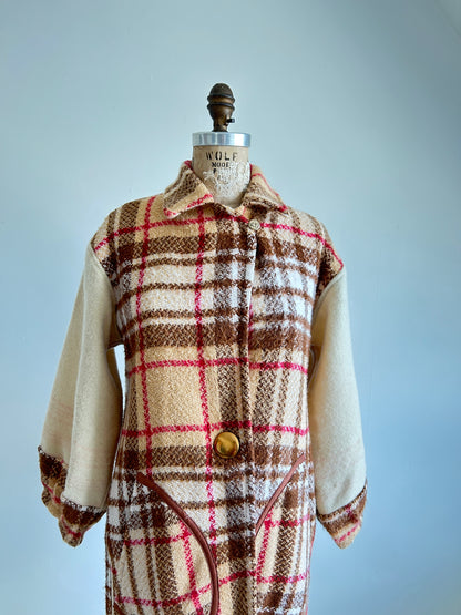 Trench with Vintage Wool Blankets Size XS/S #CTDWXSS3