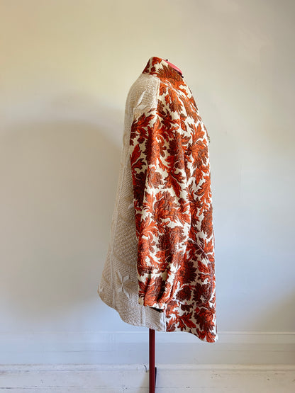 Vivianne Jacket with Upcycled Vintage Coverlet & Throw Blanket 2X/3X #CVJT23X1