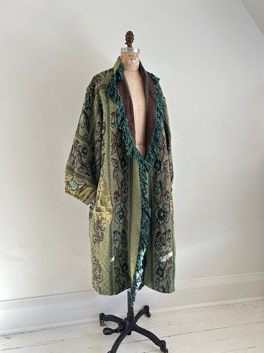 Vivianne Duster with Upcycled Throw Blanket Size XL/2X #VIVT12