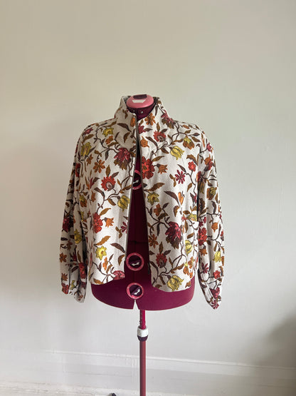 Billie Zip Up Jacket with Upcycled Vintage Draperies Size 2X/3X #BILL23XCR5
