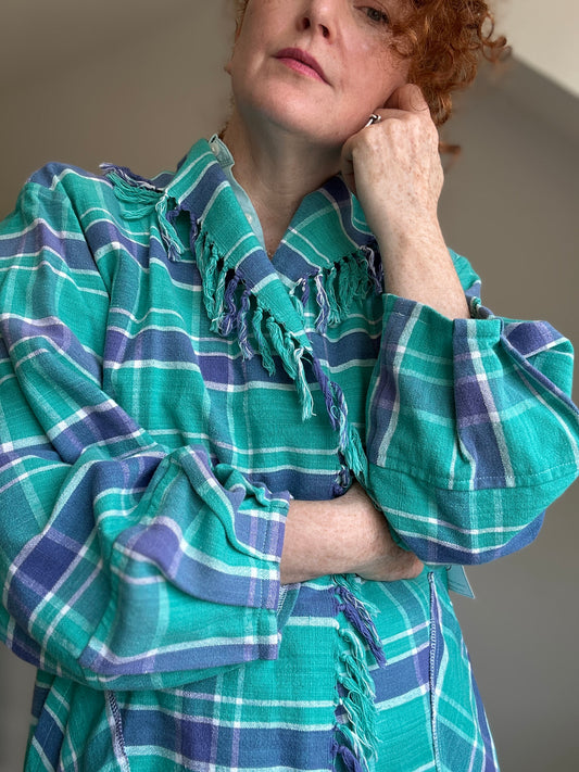 Vivianne Upcycled Vintage Cotton Jacket Size M/L #VIVC10