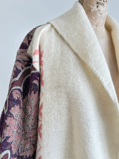 Vivianne Duster with Upcycled Vintage Icelandic Wool & Throw Blanket Size 2X/3X #CVDW23X63
