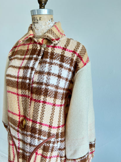 Trench with Vintage Wool Blankets Size XS/S #CTDWXSS3