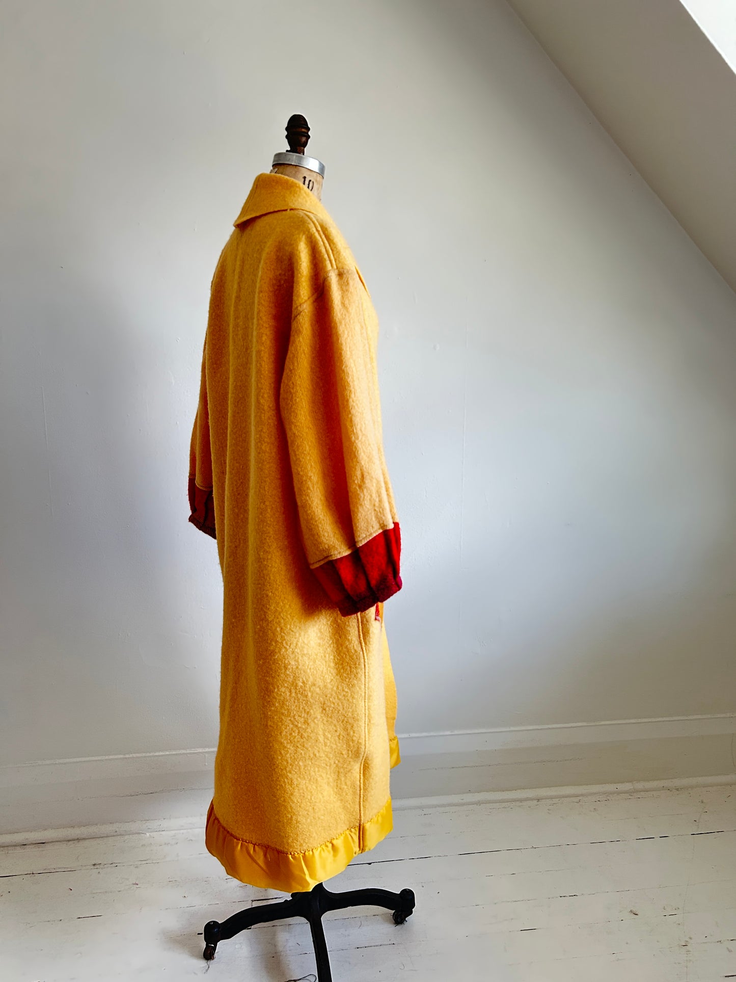 Vivianne Duster with Upcycled Vintage Wool Blanket & Handmade Ceramic Buttons Size M/L #CVDWML51