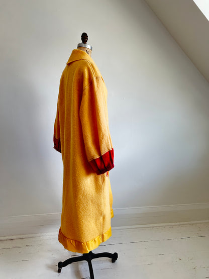 Vivianne Duster with Upcycled Vintage Wool Blanket & Handmade Ceramic Buttons Size M/L #CVDWML51