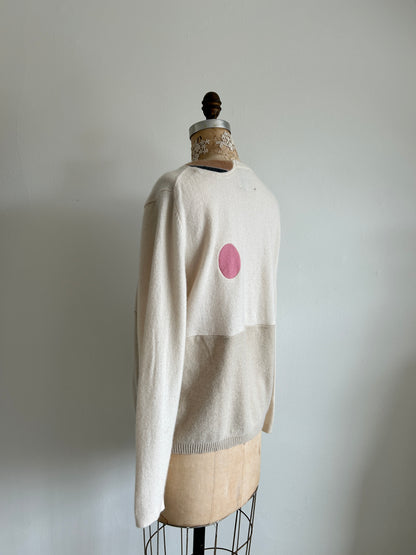 Abstract Art Patched Upcycled Cashmere Sweater L/XL #ART16