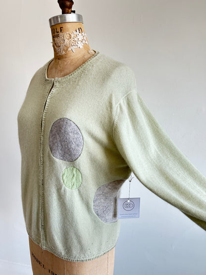 Abstract Art Patched Upcycled Cashmere Sweater L/XL #CASLXL23