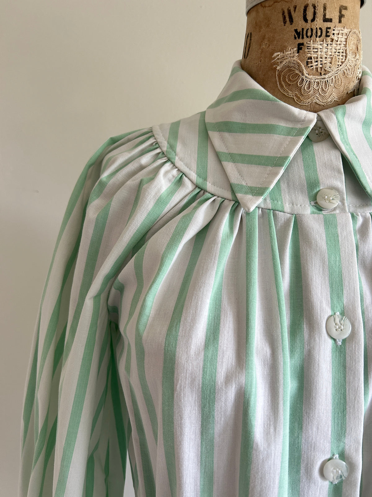 Jorgen Blouse - One of a Kind Upcycled Cotton Buttondown Size XS/S #JORXXS8
