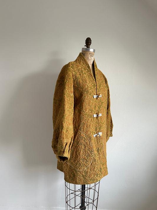 Vivianne Jacket with Upcycled Vintage Draperies S/M #CVJTSM26