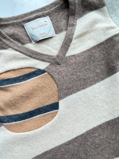 Abstract Art Patched Upcycled Cashmere Vest Size M/L #ARTV9