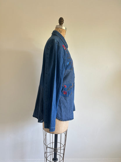 Upcycled Modern Workwear Denim Shirt - Circle Series Size M/L #DENML5