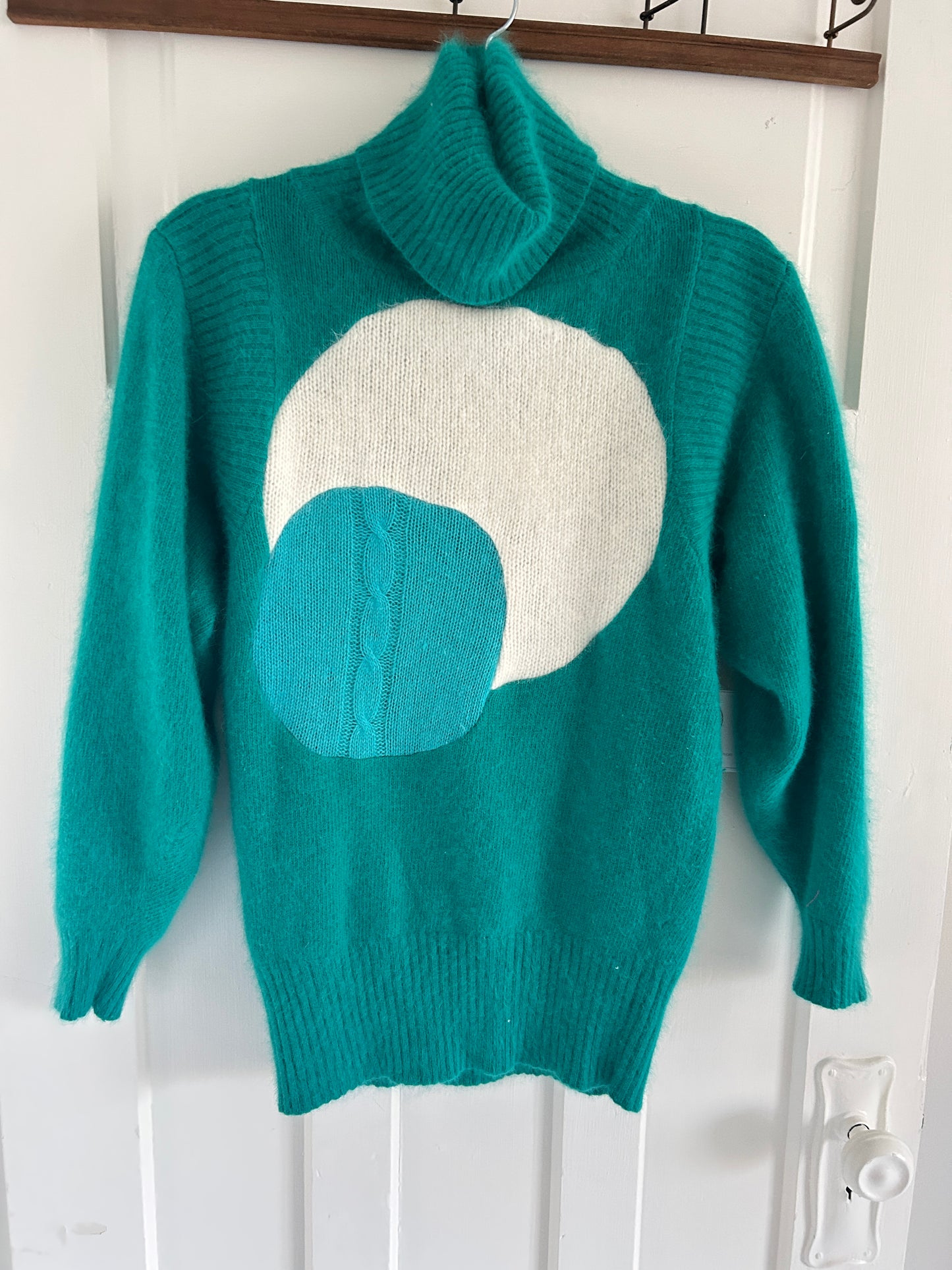 Abstract Art Patched Upcycled Cashmere & Angora Sweater S/M #CASSM2