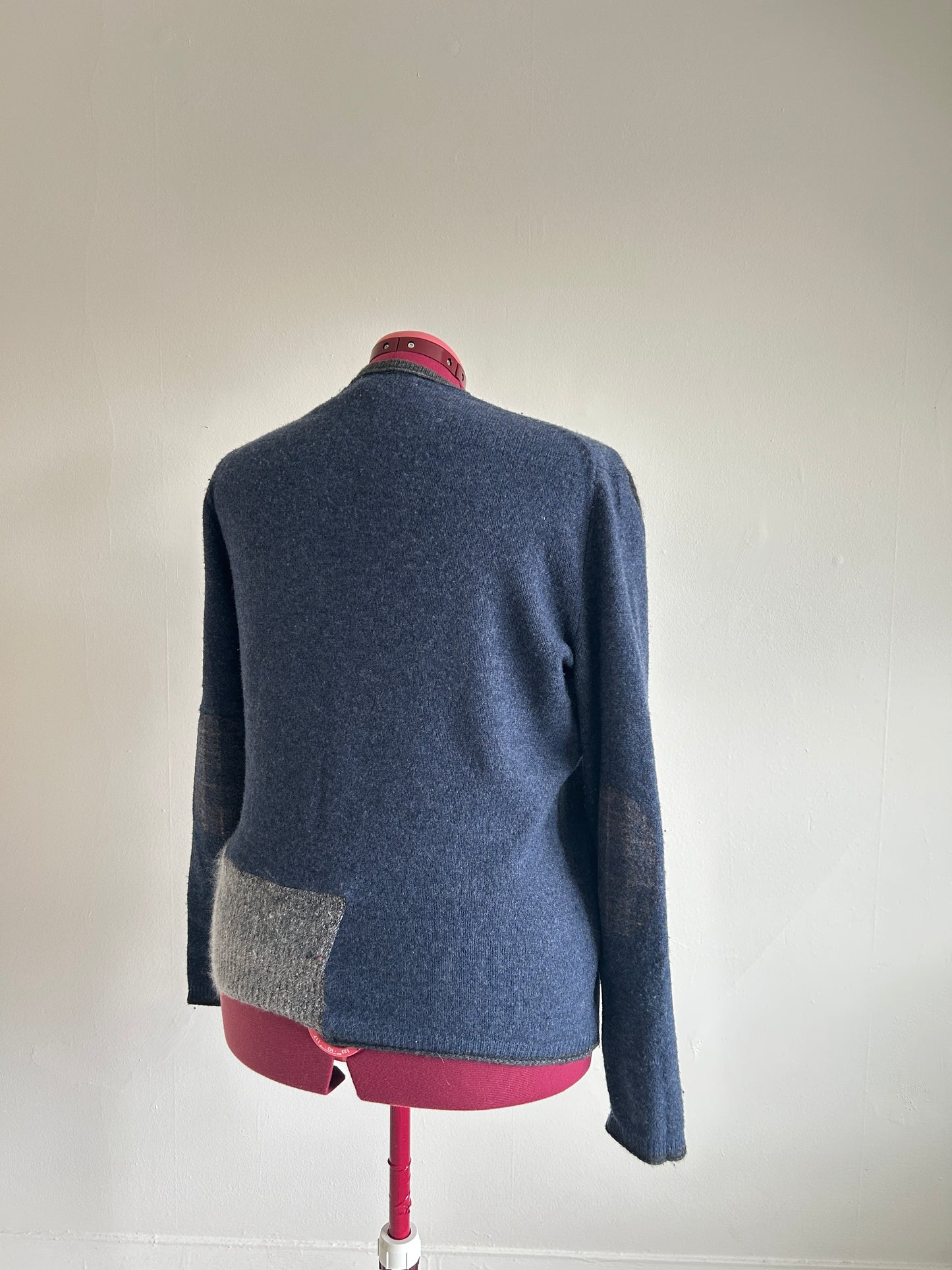 Abstract Art Patched Upcycled Wool, Angora & Cashmere Sweater XL/2X #CAS23X31