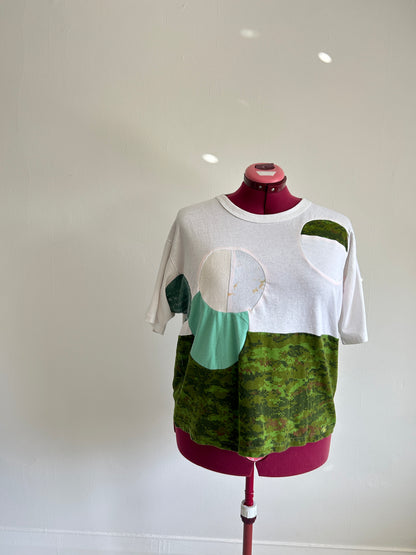 Reworked Preloved Tshirt - Circle Series Size 2X/3X #TSHIRT17