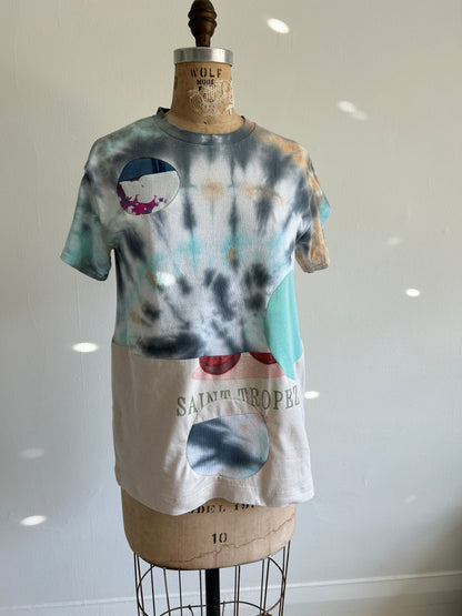 Reworked Preloved Tie Dyed Tshirt - Circle Series Size XS/S #TSHIRT3