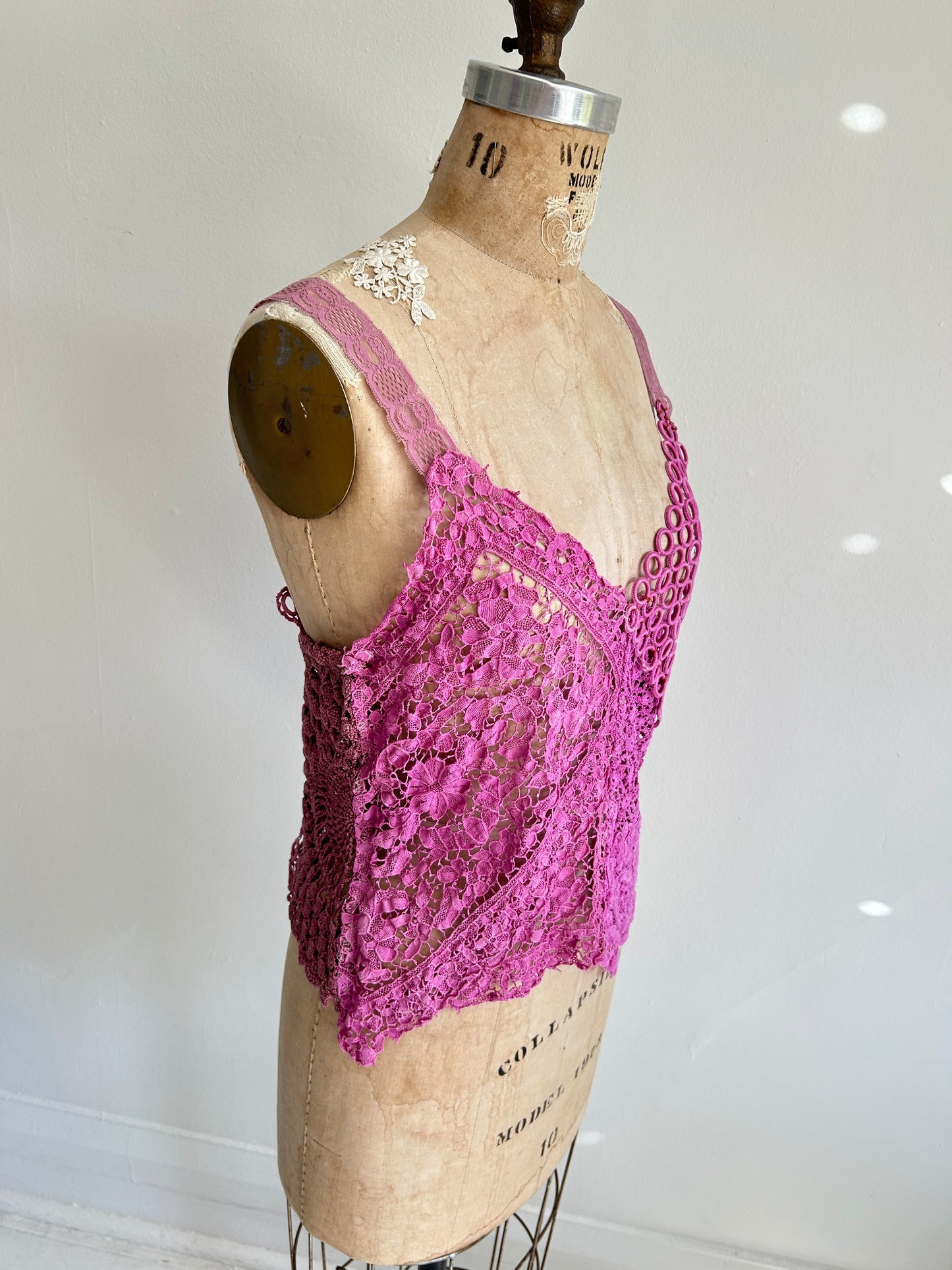 Mia Vintage Cotton Lace Dyed Cami Size M/L #MIA2
