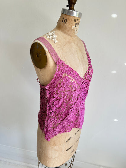 Mia Vintage Cotton Lace Dyed Cami Size M/L #MIA2