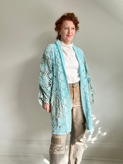Vivianne Jacket Upcycled Cotton Crochet Size S/M #VIVCR2