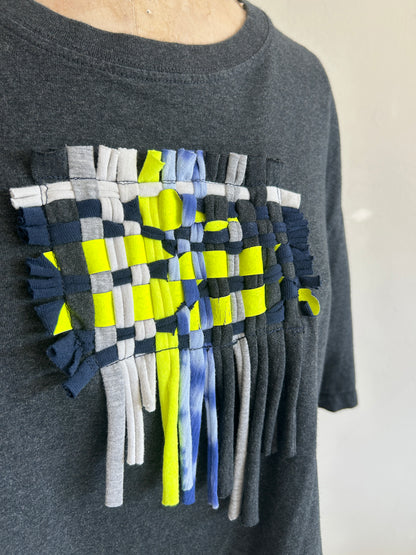 Reworked Preloved Cropped Tshirt - Woven Series Size XL/2X #TSHIRT19