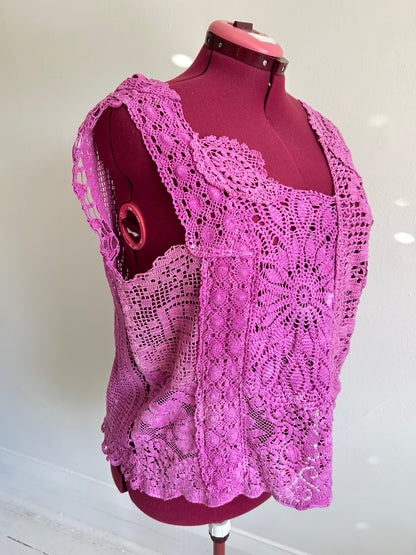 Mia Vintage Cotton Lace Dyed Cami Size XL/2X #MIA3
