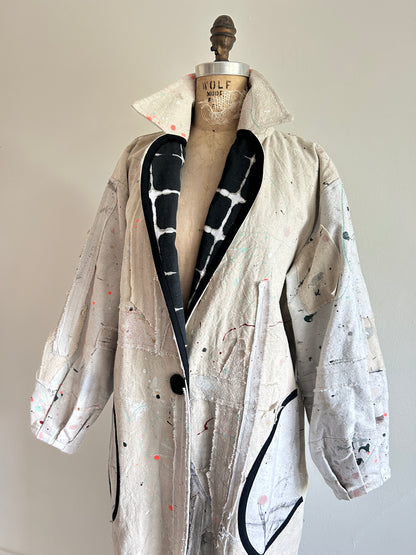 Trench with Upcycled Painters Drop Cloths Size XL/2X #TRENCHPX2X1