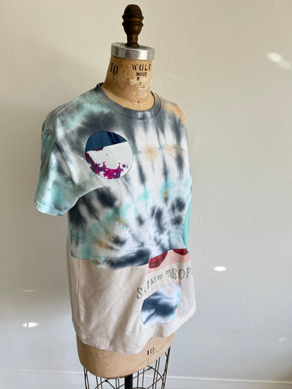 Reworked Preloved Tie Dyed Tshirt - Circle Series Size XS/S #TSHIRT3
