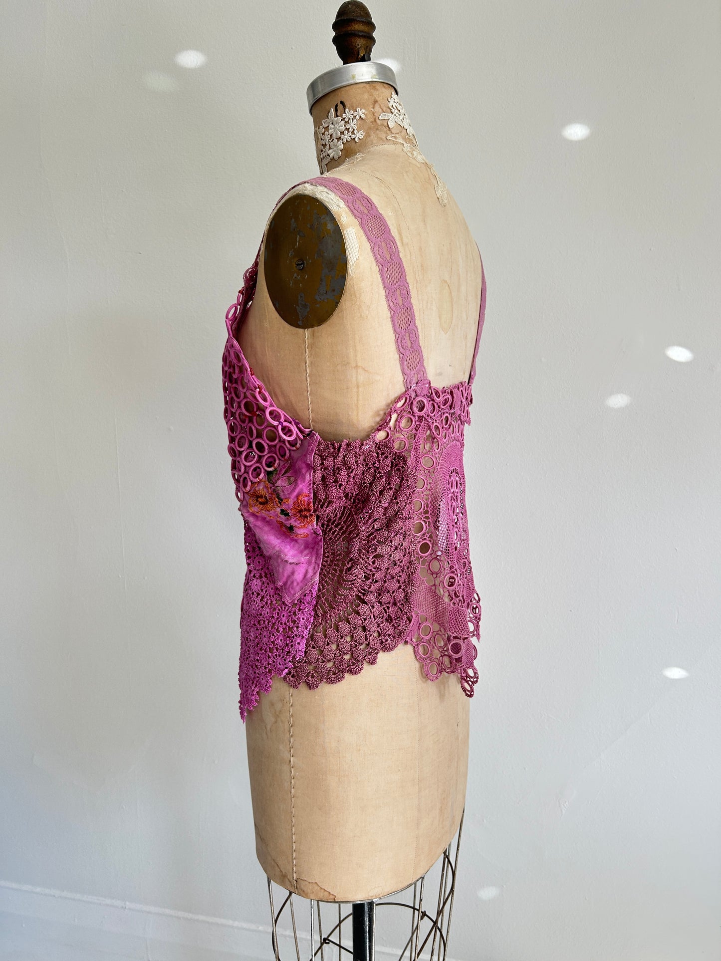 Mia Vintage Cotton Lace Dyed Cami Size M/L #MIA2