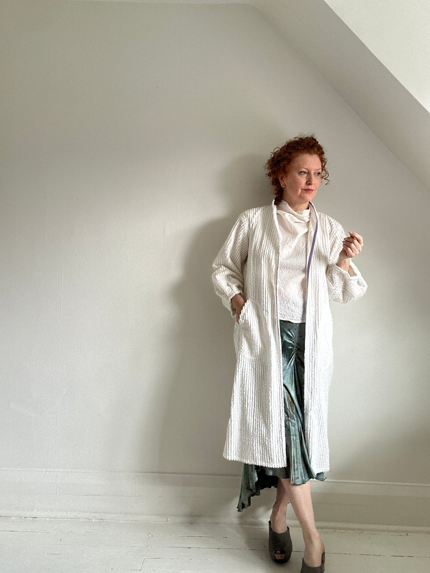 Vivianne Duster with Upcycled Vintage Chenille Size S/M #CVDCHSM109