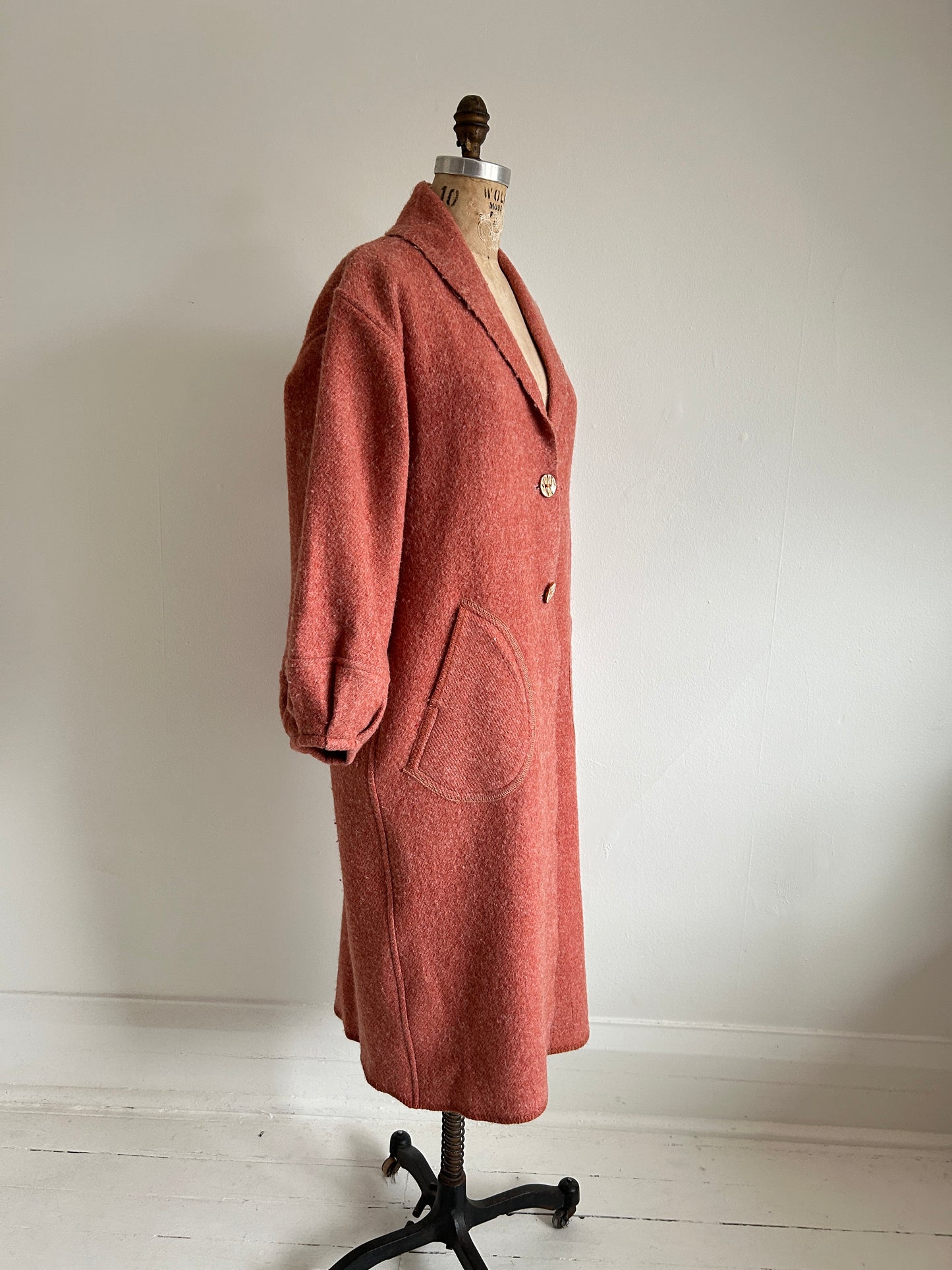 Vivianne Duster with Upcycled Vintage Kenwood Wool Blanket Size S/M #CVDWSM59