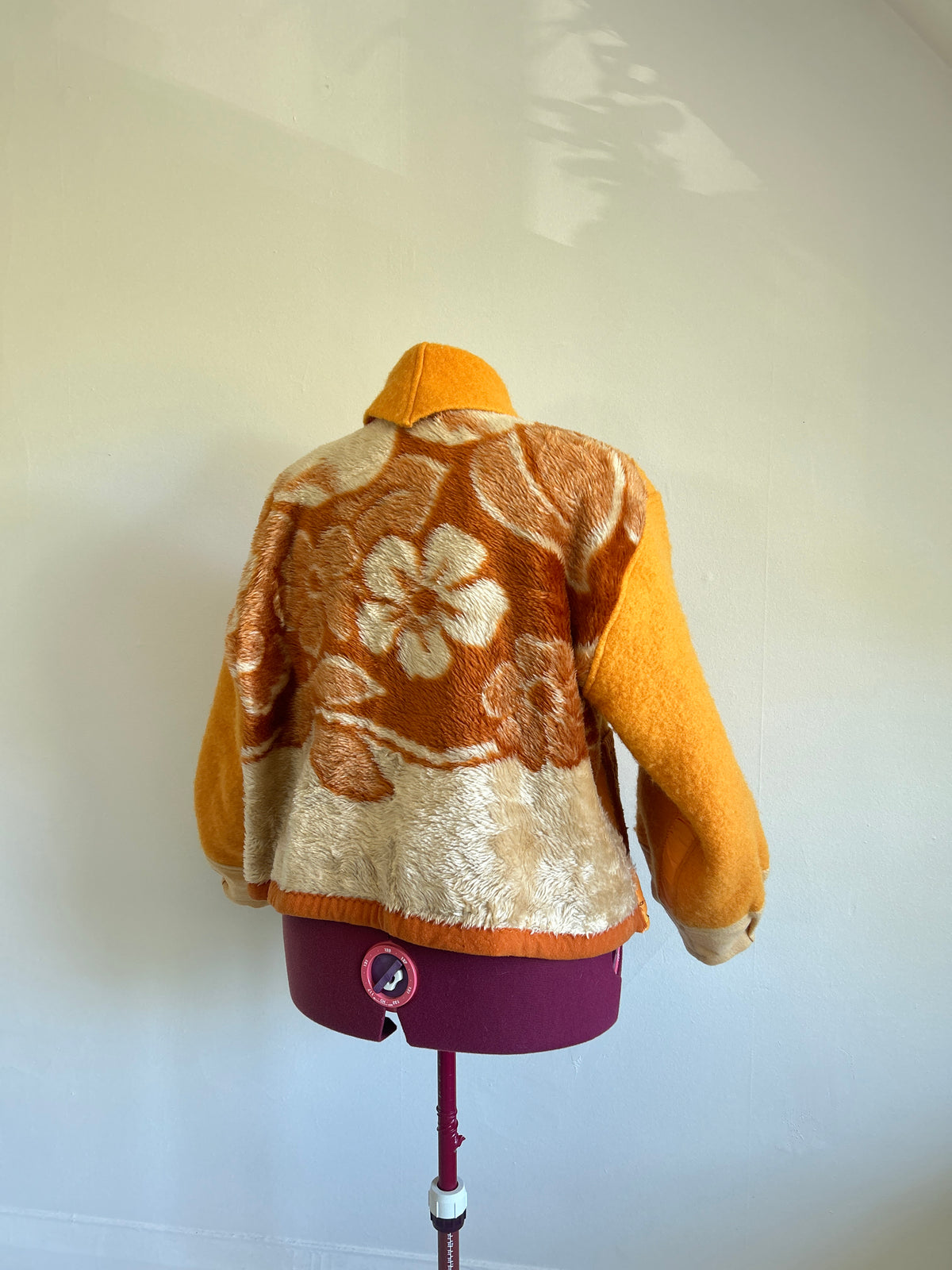 Vivianne Cropped Jacket with Upcycled Vintage Virgin Wool & Fleece Blankets Size 2X/3X #CVCW23X1