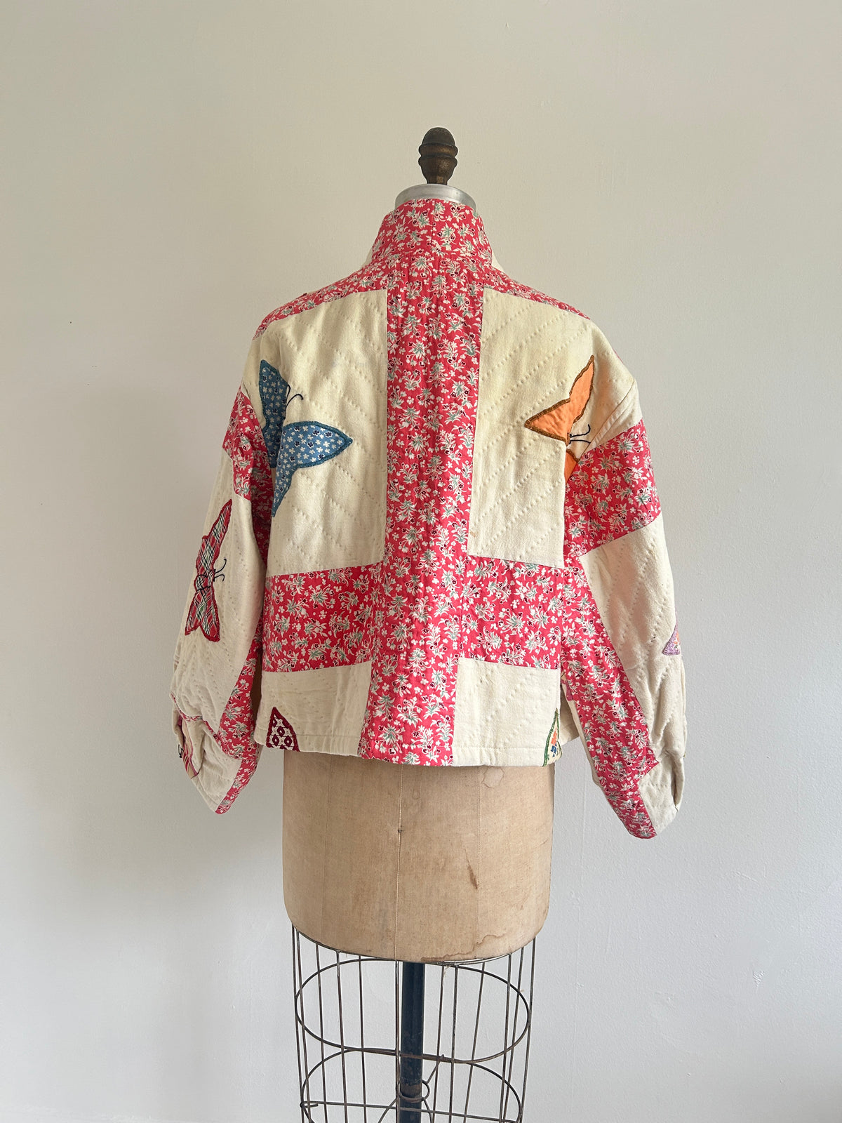 Billie Zip Up Jacket with Upcycled Vintage Butterfly Quilt Size XL/2X #BILLX2XCR4
