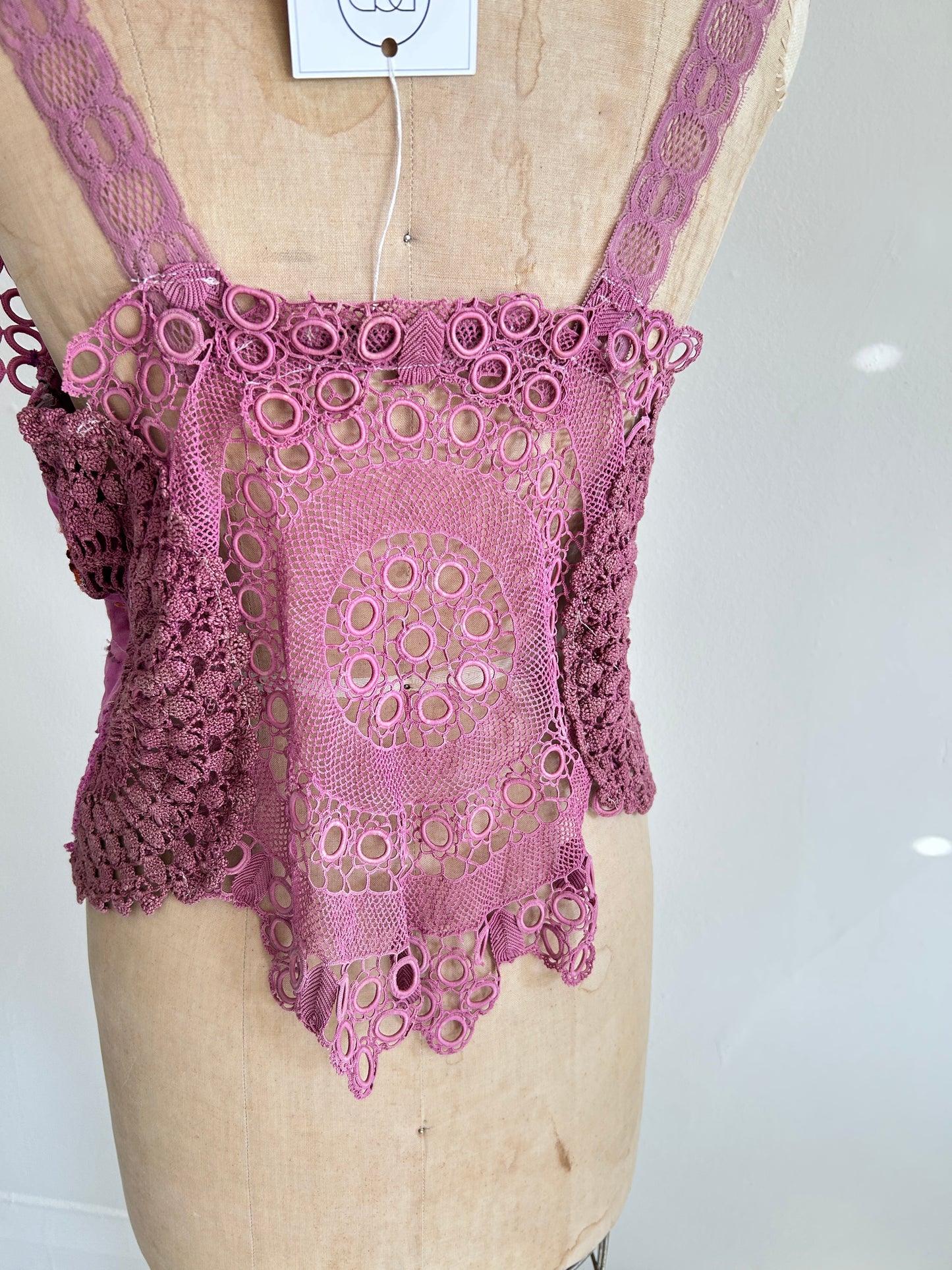 Mia Vintage Cotton Lace Dyed Cami Size M/L #MIA2