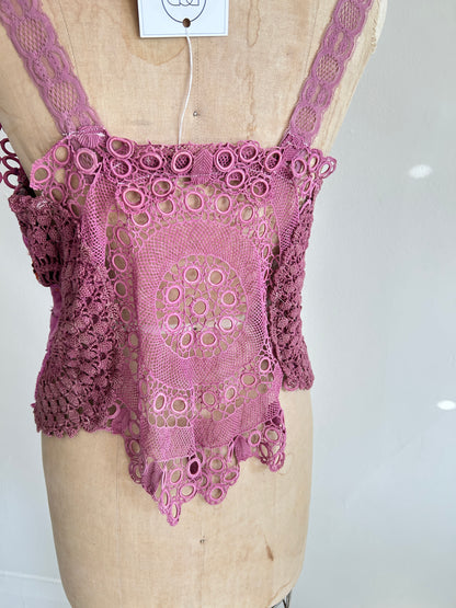 Mia Vintage Cotton Lace Dyed Cami Size M/L #MIA2